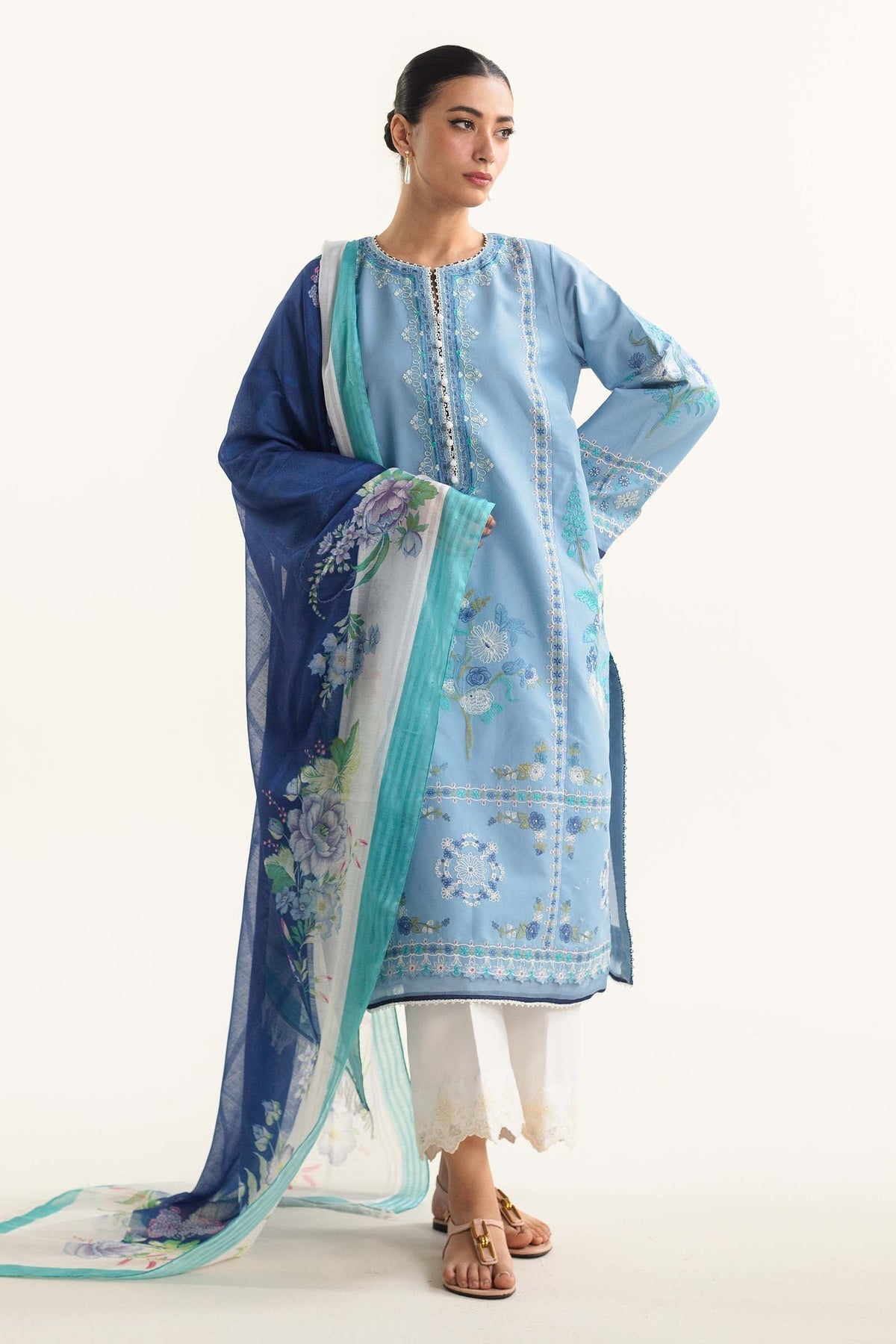 Zara Shahjahan | Coco Lawn Vol 2 | DAHLIA-1B - Designer Dress with Intricate embroidery and embellishments. Shop elegent wedding dress at Maria Faisal.