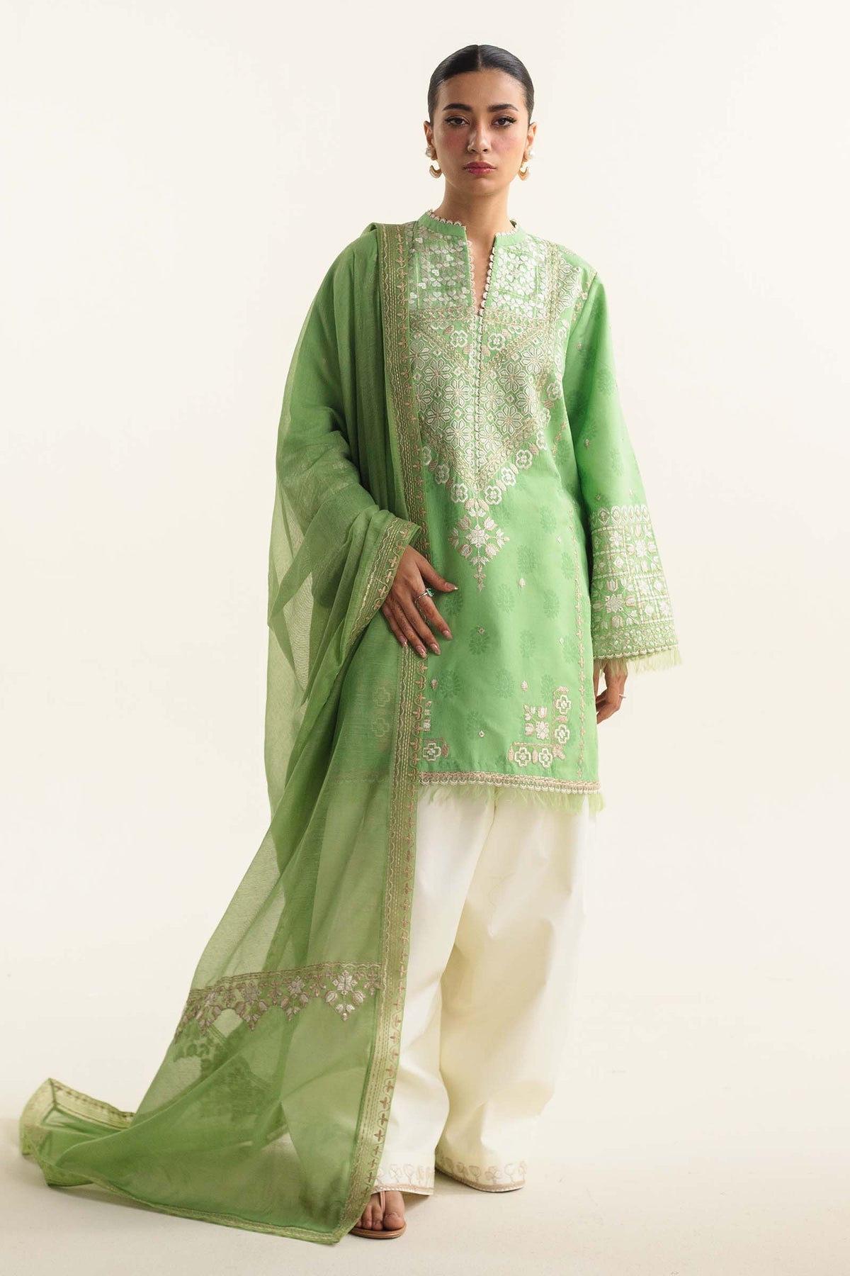 Zara Shahjahan | Coco Lawn Vol 2 | DINARA-5A - Designer Dress with Intricate embroidery and embellishments. Shop elegent wedding dress at Maria Faisal.
