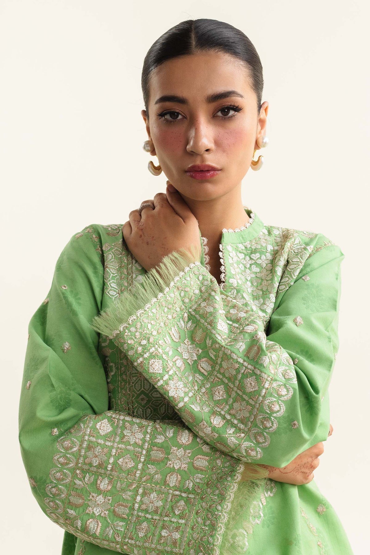Zara Shahjahan | Coco Lawn Vol 2 | DINARA-5A - Designer Dress with Intricate embroidery and embellishments. Shop elegent wedding dress at Maria Faisal.