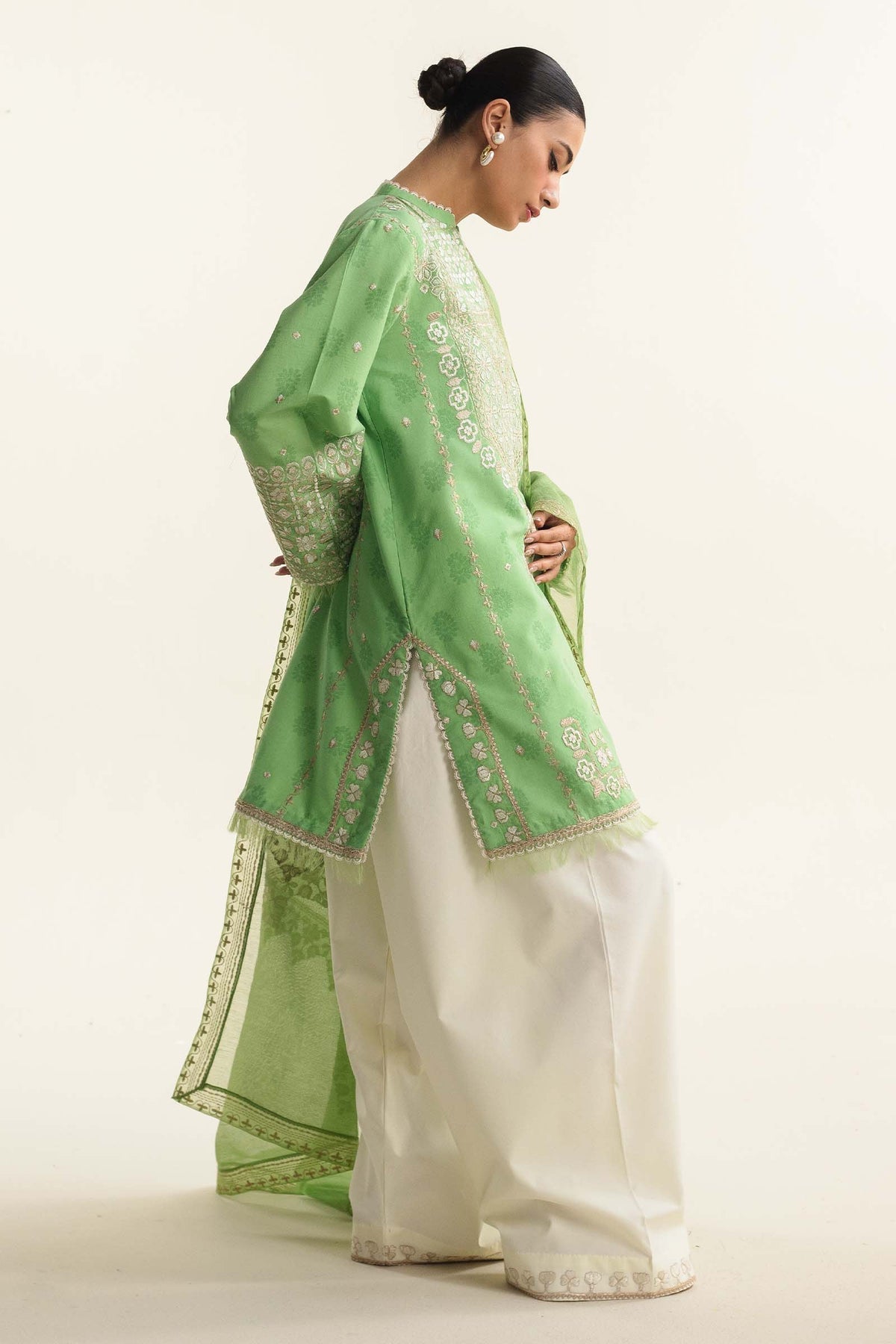 Zara Shahjahan | Coco Lawn Vol 2 | DINARA-5A - Designer Dress with Intricate embroidery and embellishments. Shop elegent wedding dress at Maria Faisal.