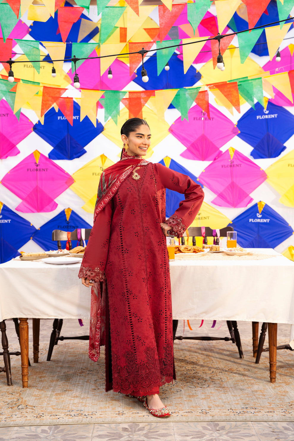 Florent | Basant Chikankari | FBC - 7A - Luxury Dress - available at Maria Faisal in UK and USA.
