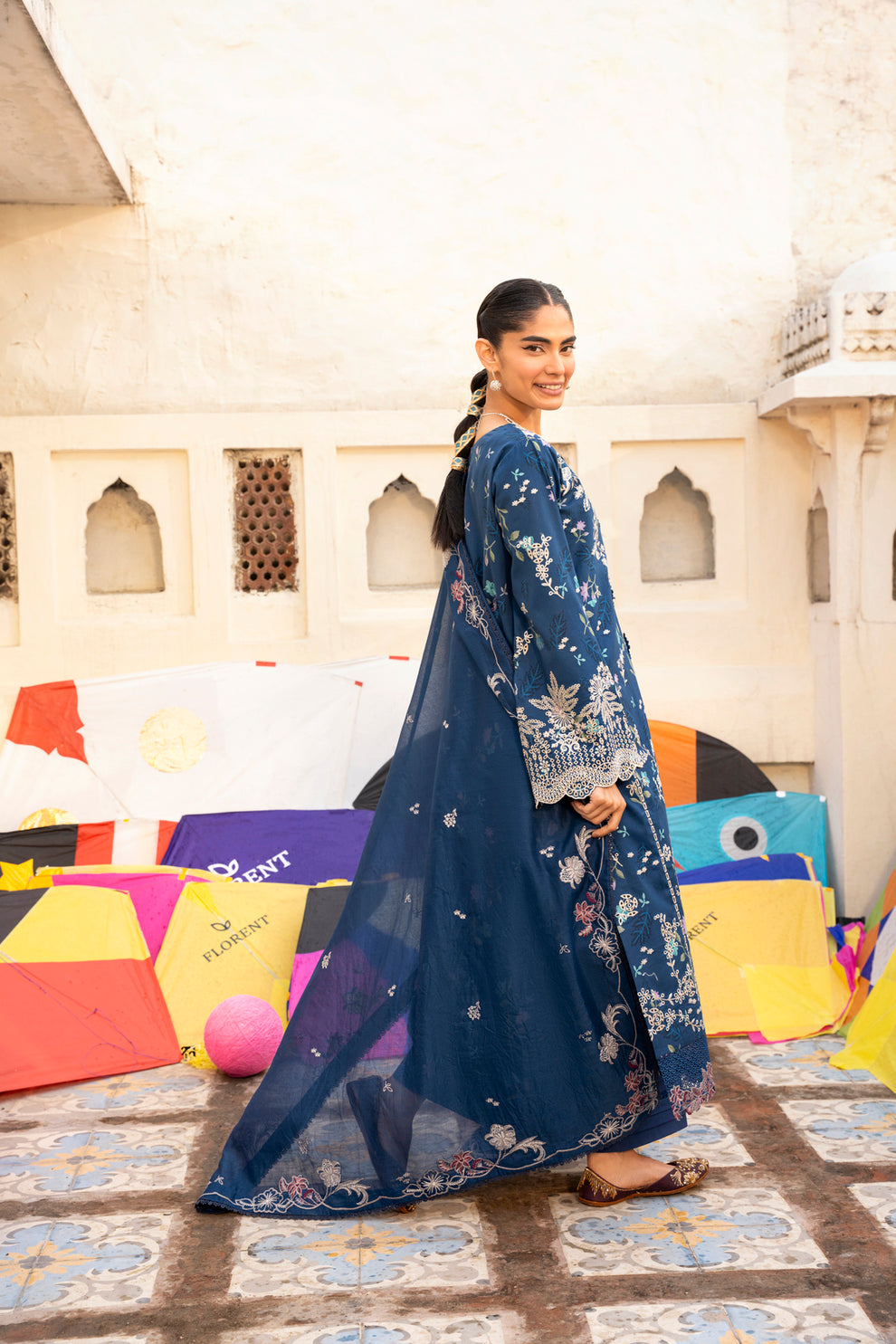 Florent | Basant Chikankari | FBC - 8B - Luxury Dress - available at Maria Faisal in UK and USA.