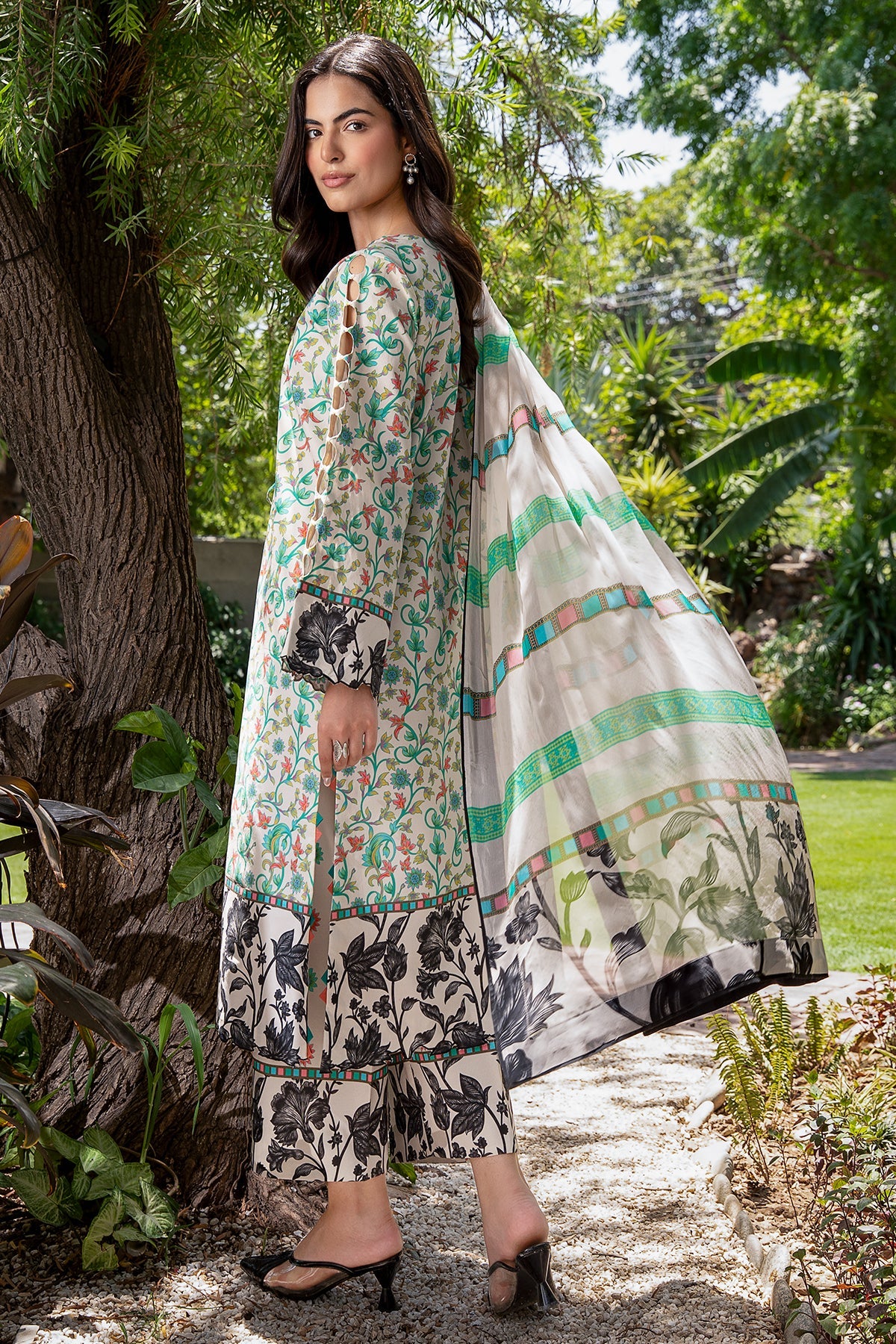 Charizma | C Print Lawn | CP6-27 - Luxury Dress - available at Maria Faisal in UK and USA.