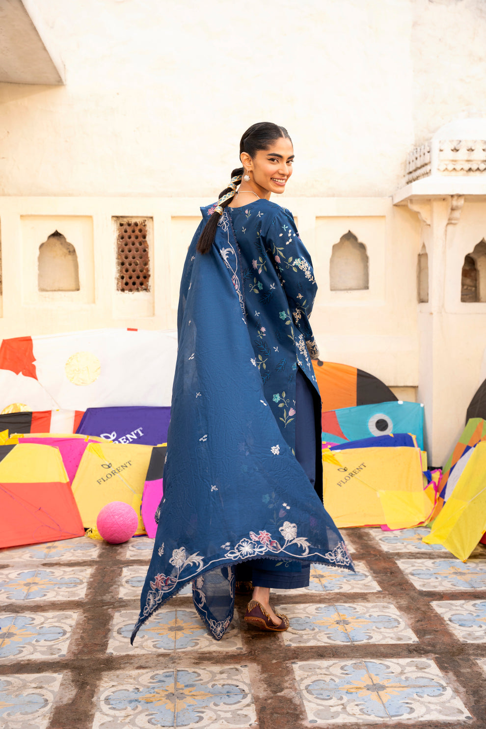 Florent | Basant Chikankari | FBC - 8B - Luxury Dress - available at Maria Faisal in UK and USA.