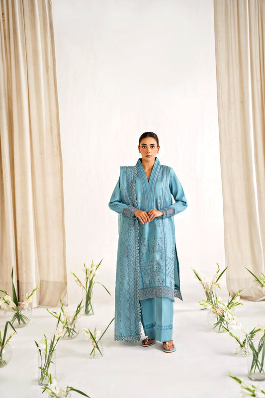 Florent | Festive Lawn 24 | FLF - 2A - Designer Dress with Intricate embroidery and embellishments. Shop elegent wedding dress at Maria Faisal.