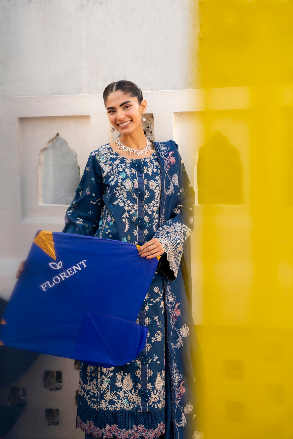 Florent | Basant Chikankari | FBC - 8B - Luxury Dress - available at Maria Faisal in UK and USA.