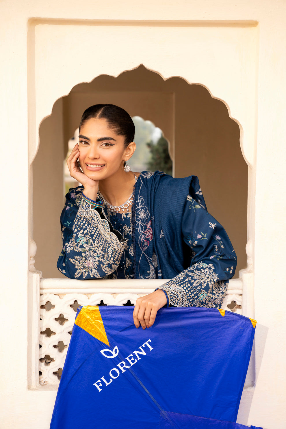 Florent | Basant Chikankari | FBC - 8B - Luxury Dress - available at Maria Faisal in UK and USA.