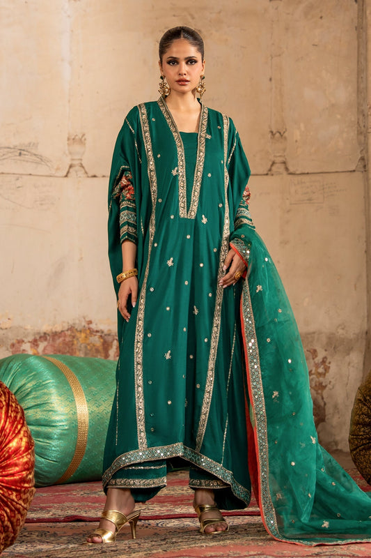 Charizma | Festive Pret | Embroidered Raw Silk CMA-6-388 - Formal Dress - available at Maria Faisal in UK and USA.