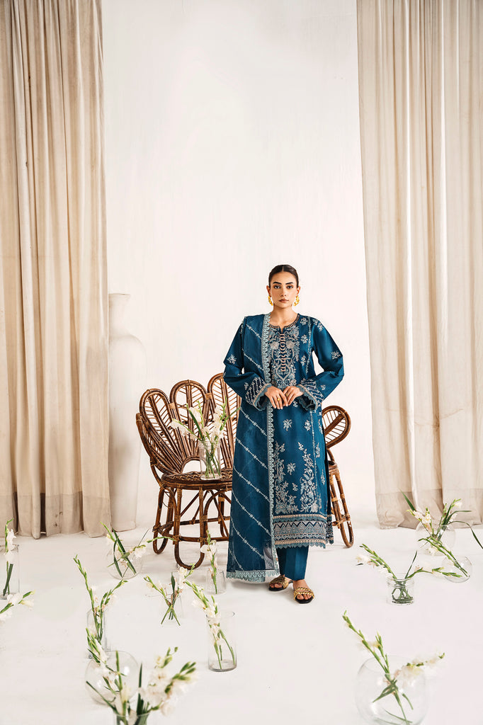 Florent | Festive Lawn 24 | FLF - 8 - Designer Dress with Intricate embroidery and embellishments. Shop elegent wedding dress at Maria Faisal.