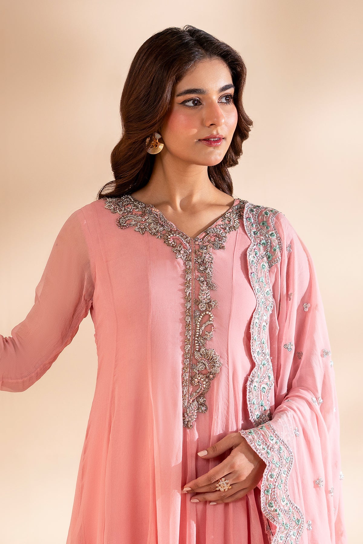 Charizma | Festive Pret | 3-PC Embroidered Chiffon CMA-6-417 - Formal Dress - available at Maria Faisal in UK and USA.