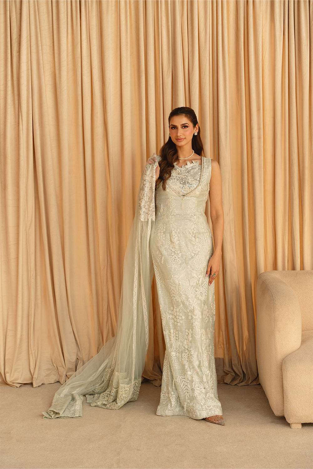 Mysie | Festive 26 | Irha - Luxury Dress - available at Maria Faisal in UK and USA.