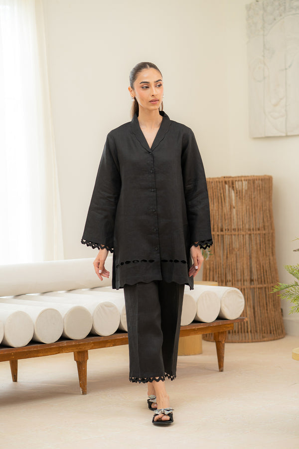 Sahar | Pre Essential Emb Edit | Moonlit Black - Ladies Clothes - Maria Faisal