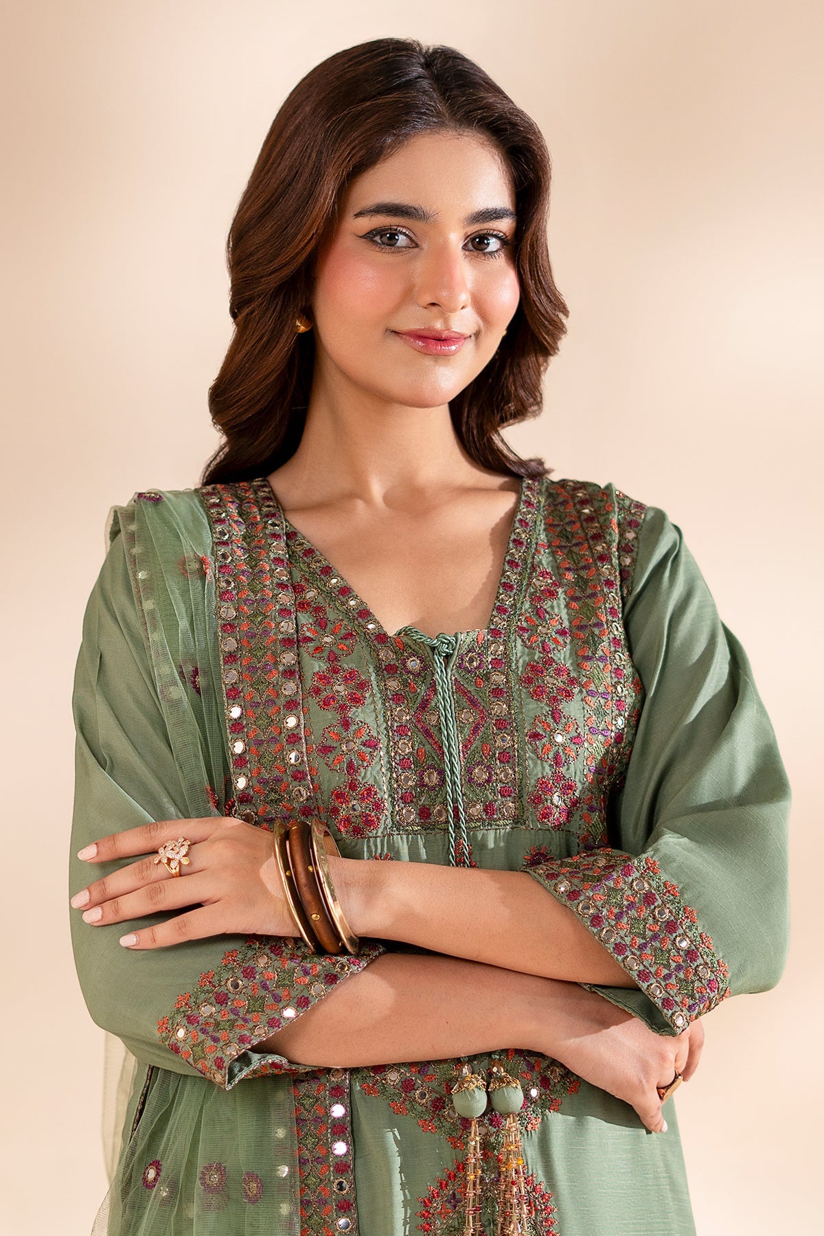Charizma | Festive Pret | 3-PC Embroidered Silk CMA-6-369 - Formal Dress - available at Maria Faisal in UK and USA.