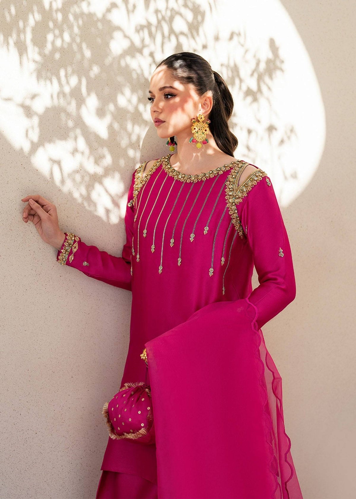 Dastoor | Maahi Luxury Pret 25 | Fuchsia Rose by Maria Faisal - Registered Vendor of : Dastoor - type : Ladies Clothes - 100% original wedding dresses