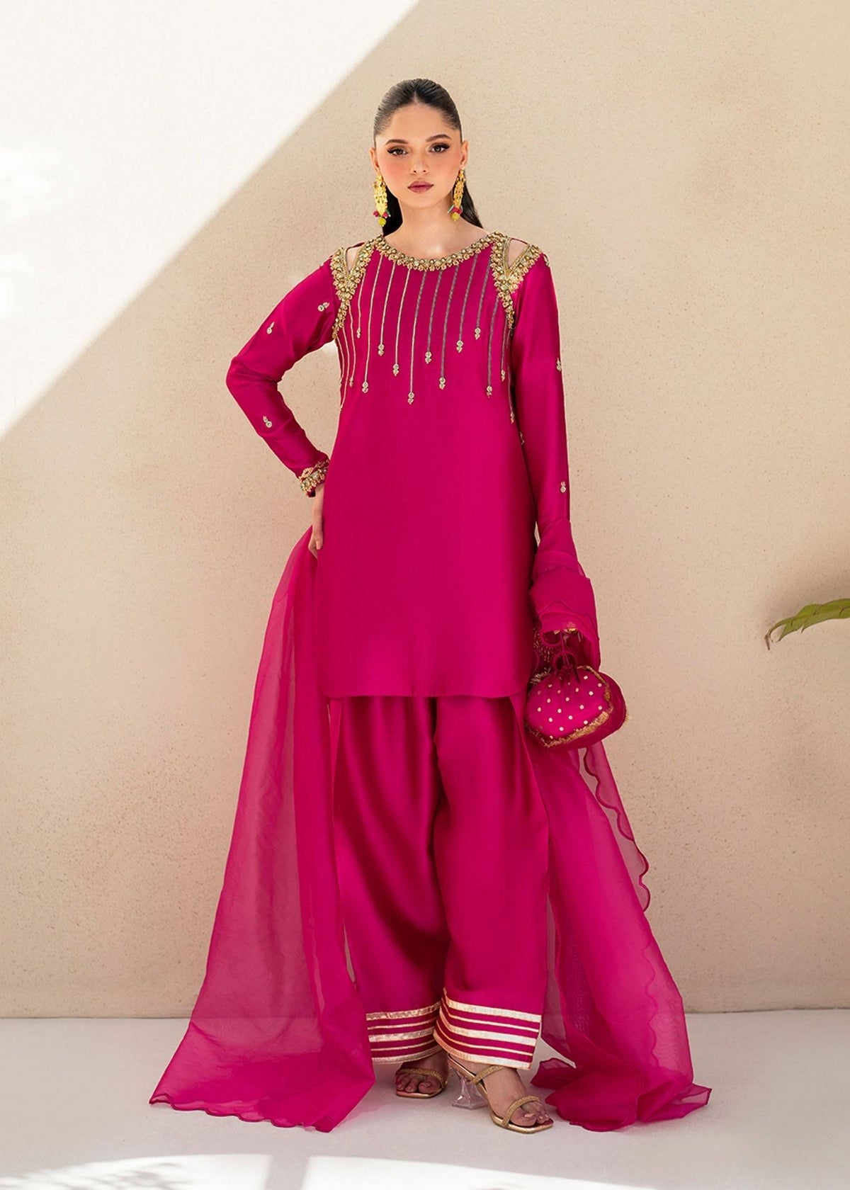 Dastoor | Maahi Luxury Pret 25 | Fuchsia Rose by Maria Faisal - Registered Vendor of : Dastoor - type : Ladies Clothes - 100% original wedding dresses