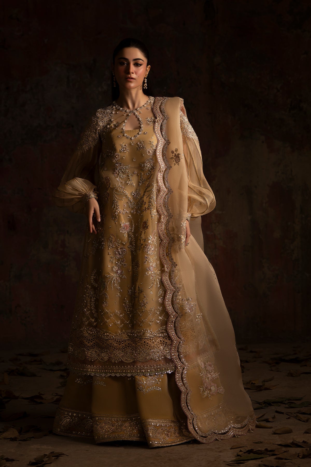 Nyra | Wedding Festive | Sunehri - Dress - available at Maria Faisal in UK and USA.
