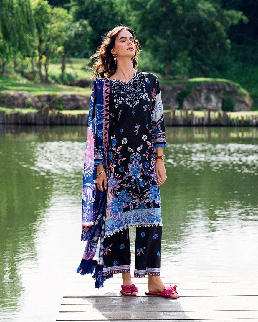 Roheenaz | Garden Veal Printed Lawn 25 |BlackBerry Frost by Maria Faisal - Registered Vendor of : Roheenaz - type : Ladies Clothes - 100% original wedding dresses