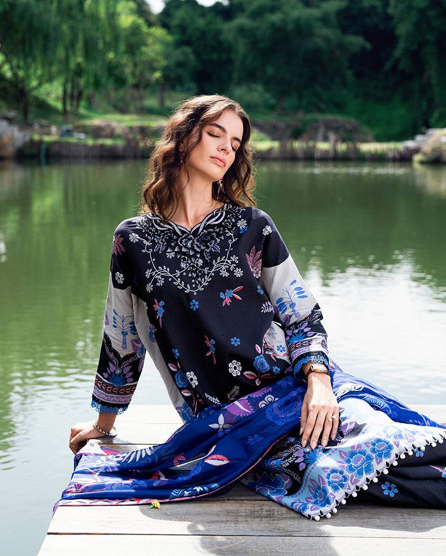 Roheenaz | Garden Veal Printed Lawn 25 |BlackBerry Frost by Maria Faisal - Registered Vendor of : Roheenaz - type : Ladies Clothes - 100% original wedding dresses