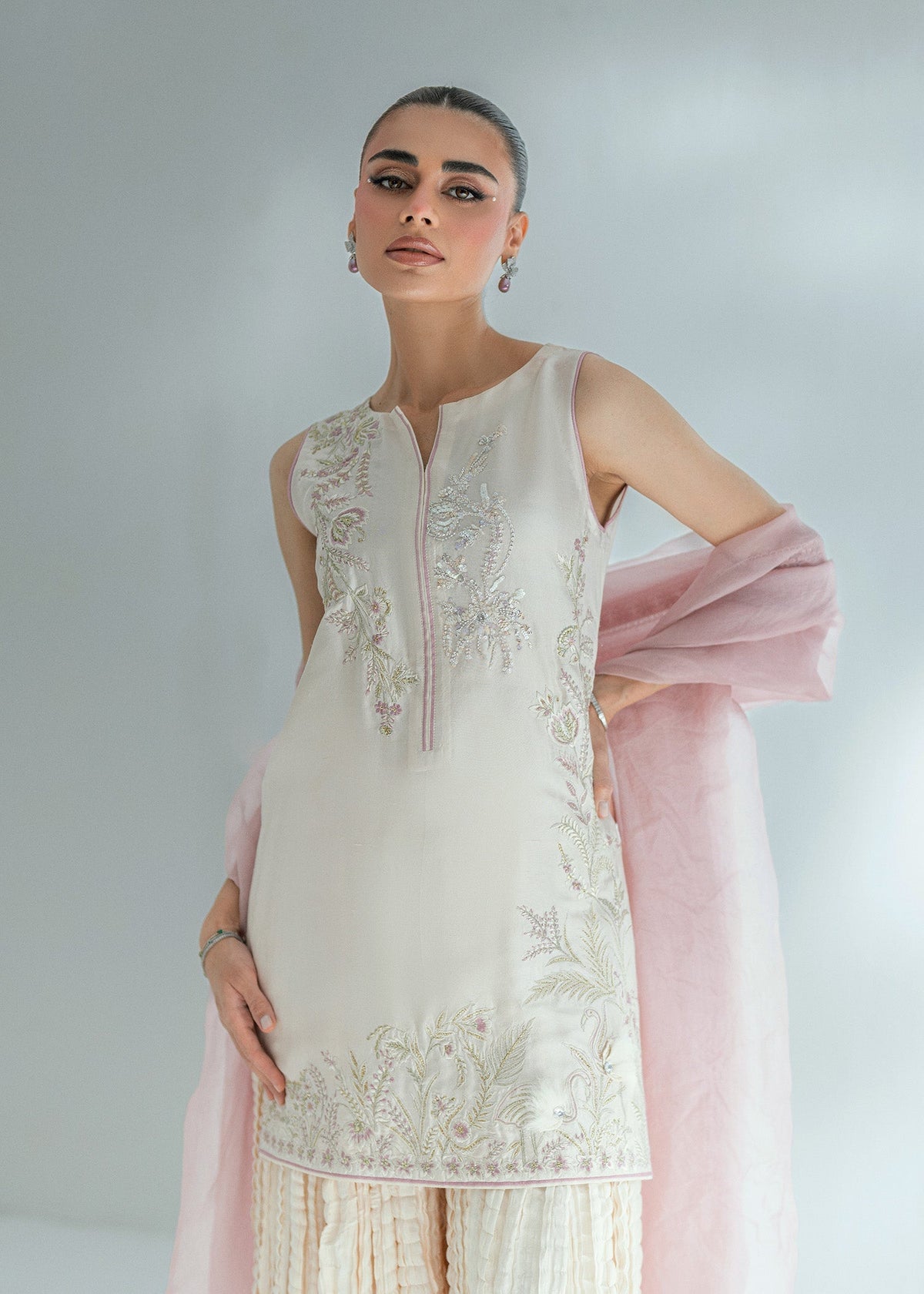 Umsha | Soiree De Rose | Ivory Ember - Ladies Clothes - Maria Faisal