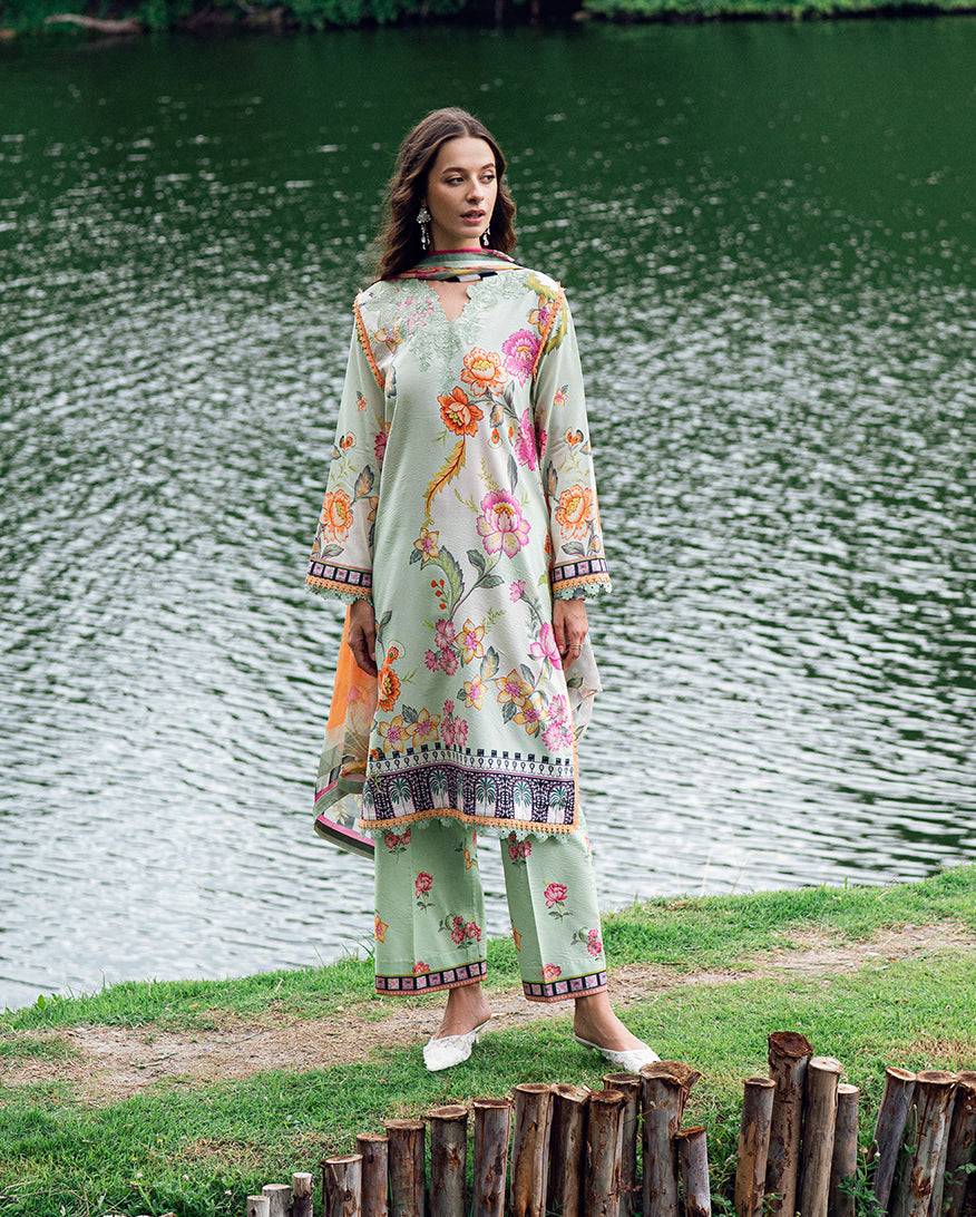Roheenaz | Garden Veal Printed Lawn 25 | Crimson Whisper by Maria Faisal - Registered Vendor of : Roheenaz - type : Ladies Clothes - 100% original wedding dresses