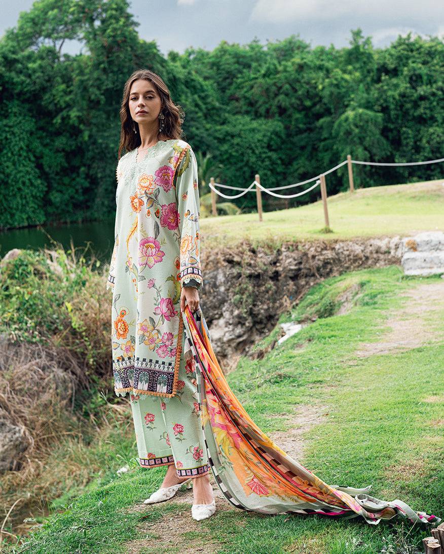 Roheenaz | Garden Veal Printed Lawn 25 | Crimson Whisper by Maria Faisal - Registered Vendor of : Roheenaz - type : Ladies Clothes - 100% original wedding dresses
