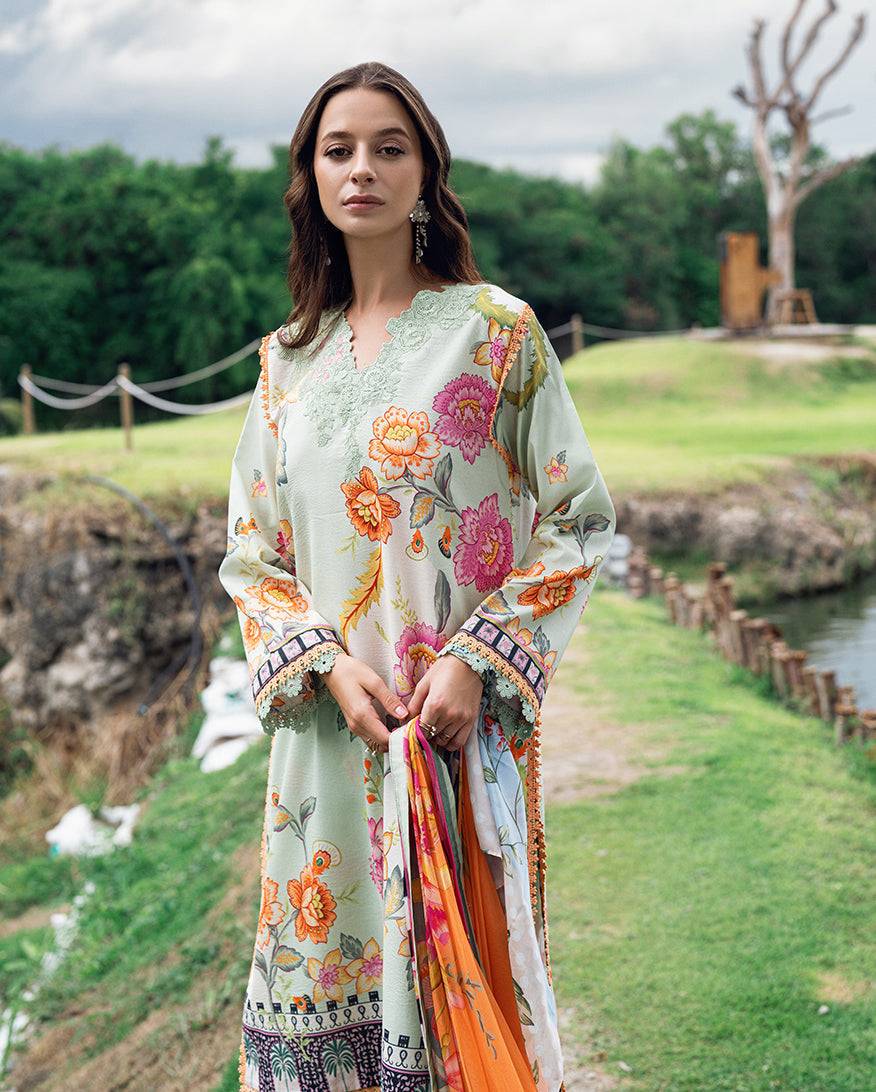 Roheenaz | Garden Veal Printed Lawn 25 | Crimson Whisper by Maria Faisal - Registered Vendor of : Roheenaz - type : Ladies Clothes - 100% original wedding dresses