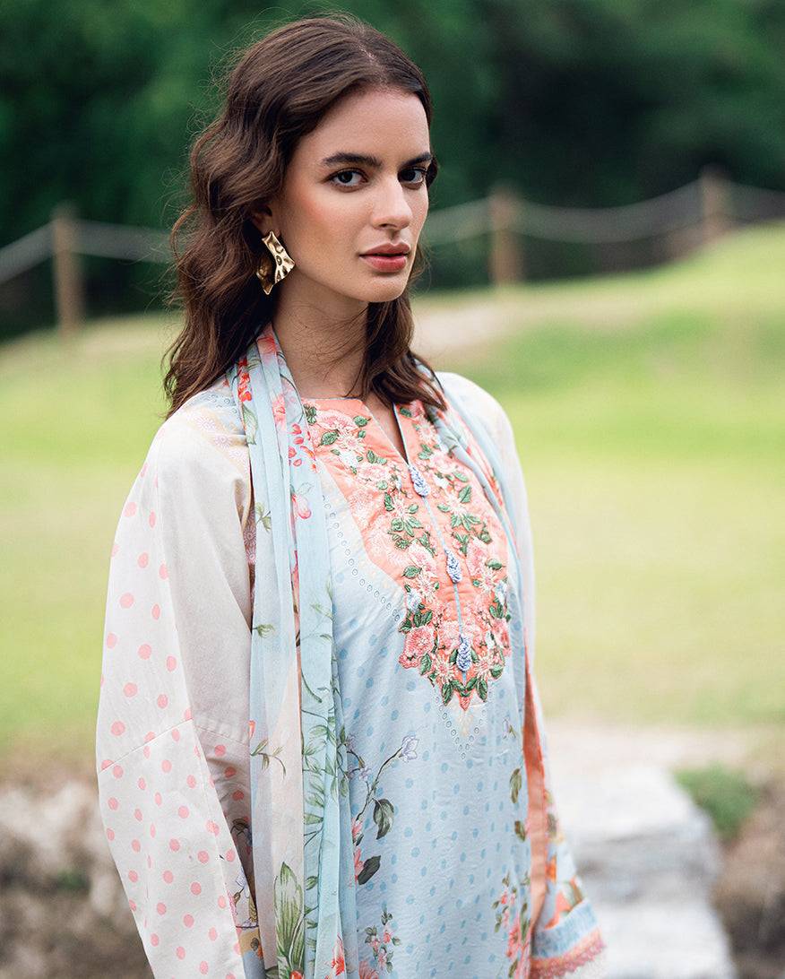 Roheenaz | Garden Veal Printed Lawn 25 | Cloudberey glaze by Maria Faisal - Registered Vendor of : Roheenaz - type : Ladies Clothes - 100% original wedding dresses