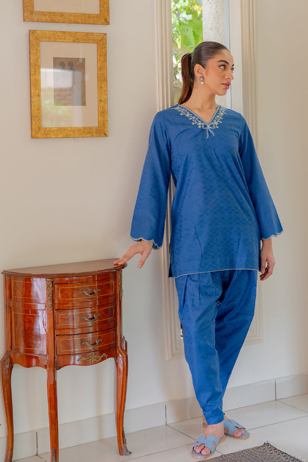 Sahar | Pre Essential Emb Edit | Indigo Edge - Ladies Clothes - Maria Faisal