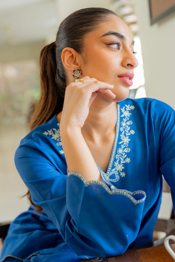 Sahar | Pre Essential Emb Edit | Indigo Edge - Ladies Clothes - Maria Faisal
