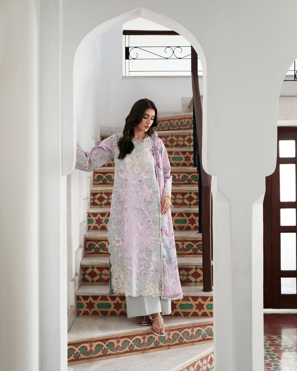 Neeshay | Summer Lines | BLUSHMERE - Luxury Dress - available at Maria Faisal in UK and USA.