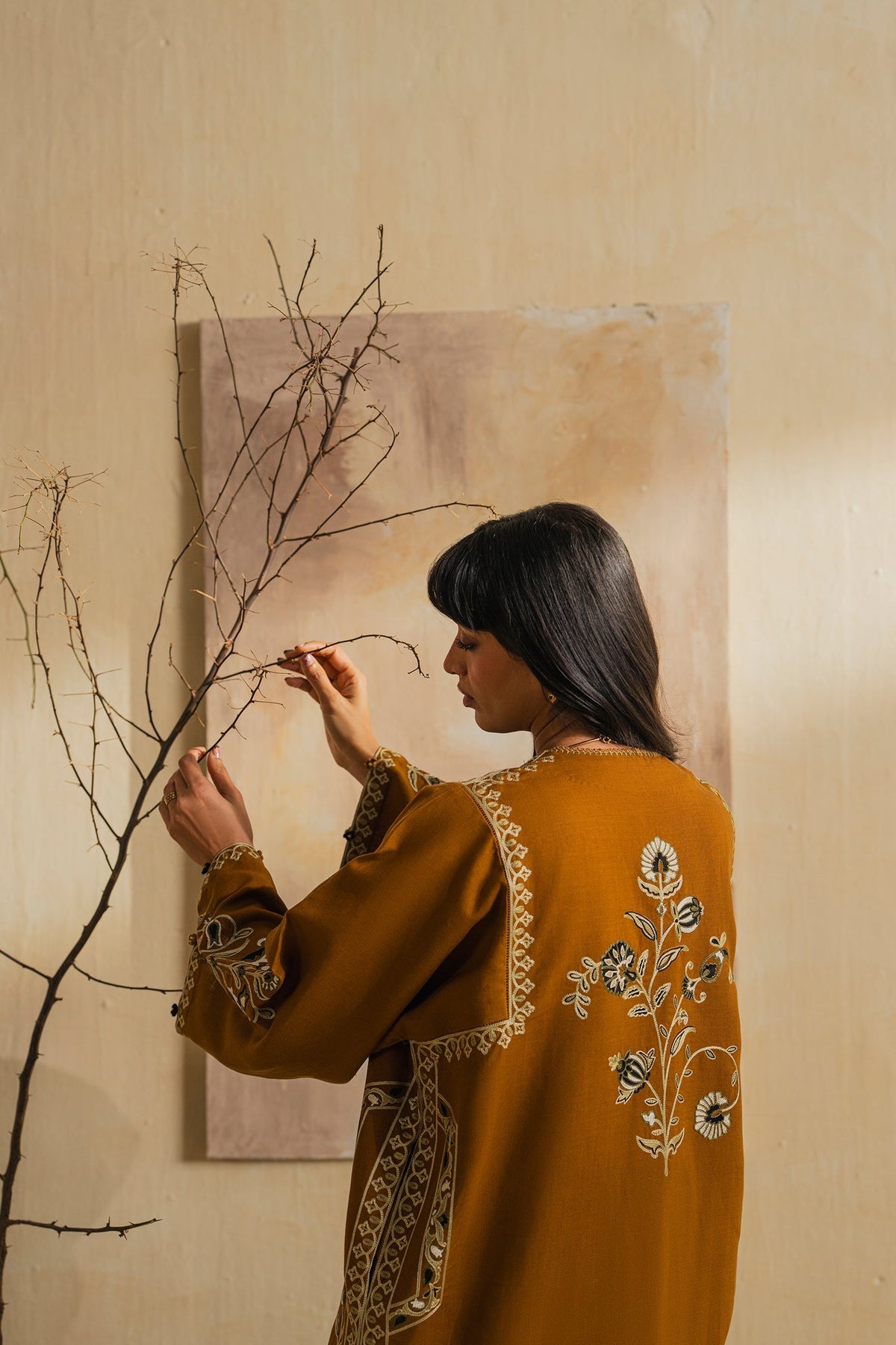 Elan | Indigene Pret | AMAAN (ERW-21575) - Luxury Dress - available at Maria Faisal in UK and USA.