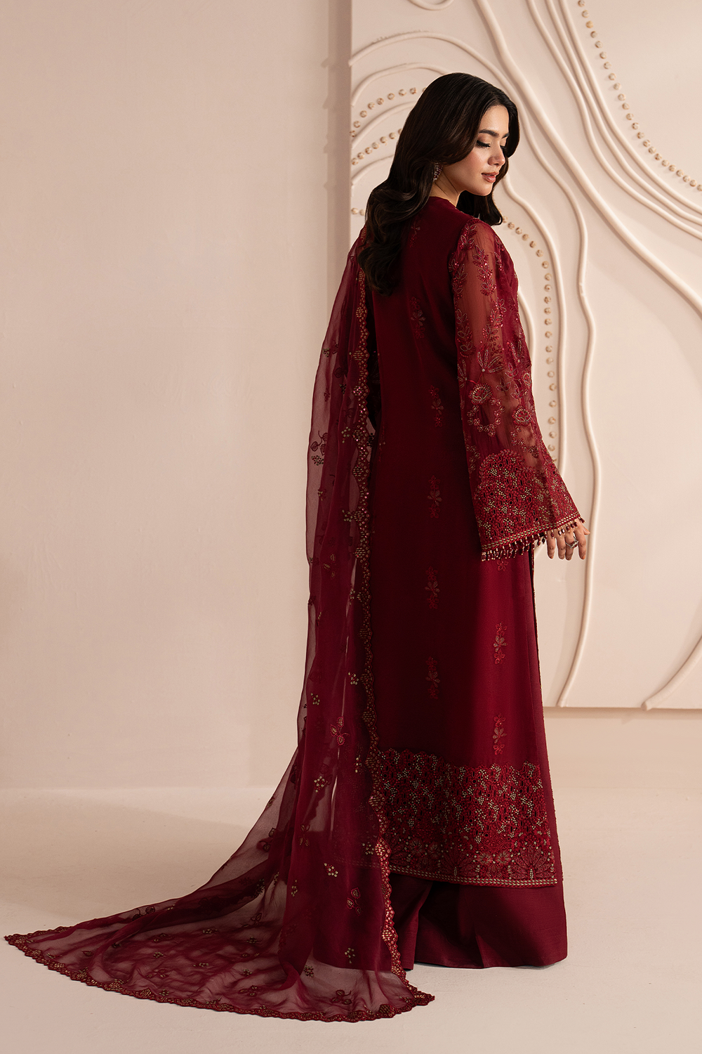 Lavish Premium | Izhare Muhabbat | Red Ruby - Formal Dress - available at Maria Faisal in UK and USA.