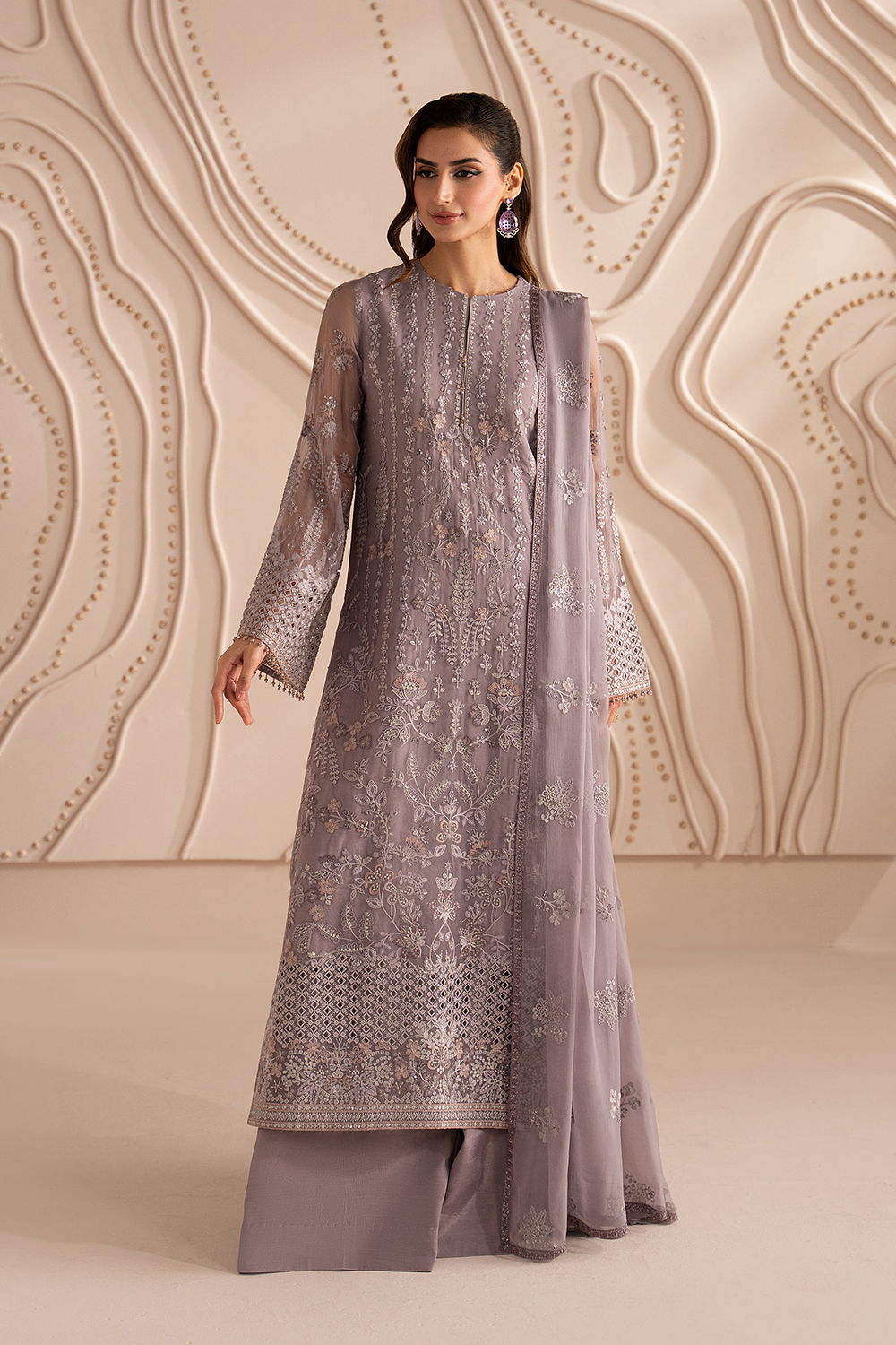 Lavish Premium | Izhare Muhabbat | Lavender Dream - Formal Dress - available at Maria Faisal in UK and USA.