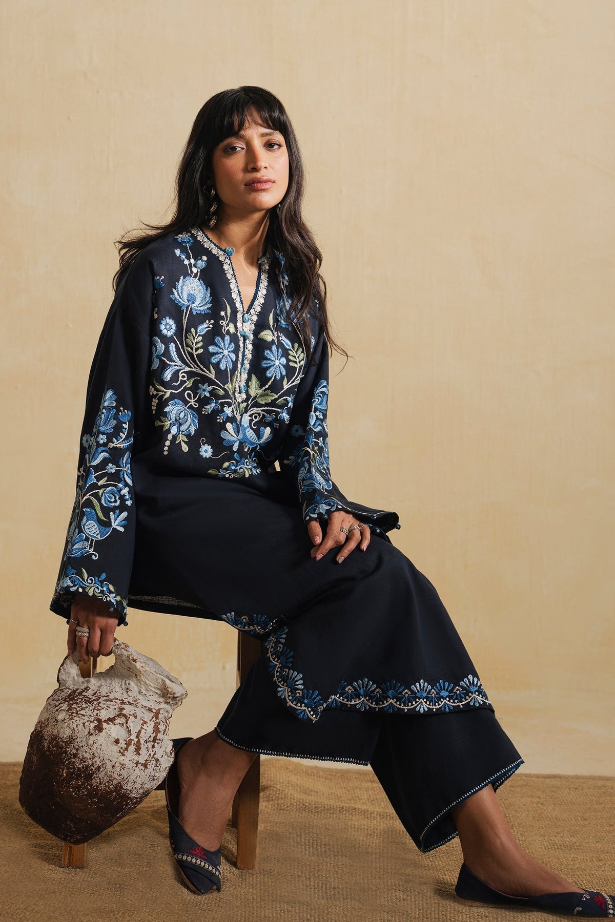 Elan | Indigene Pret |ZARQA (ERW-21576) - Luxury Dress - available at Maria Faisal in UK and USA.
