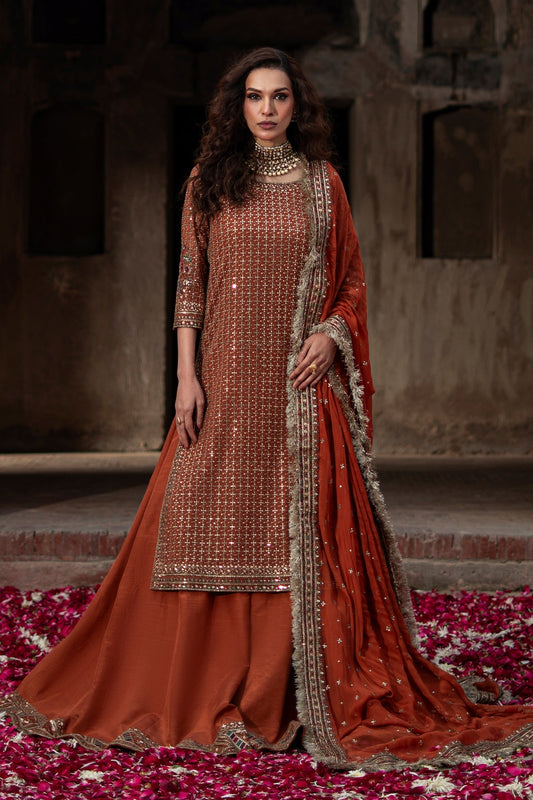 Charizma | Festive Pret  | CMA-6-222 - Dress - available at Maria Faisal in UK and USA.
