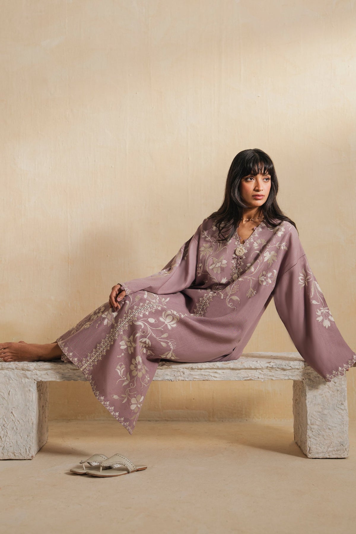 Elan | Indigene Pret | NOORE (ERW-21577) - Luxury Dress - available at Maria Faisal in UK and USA.
