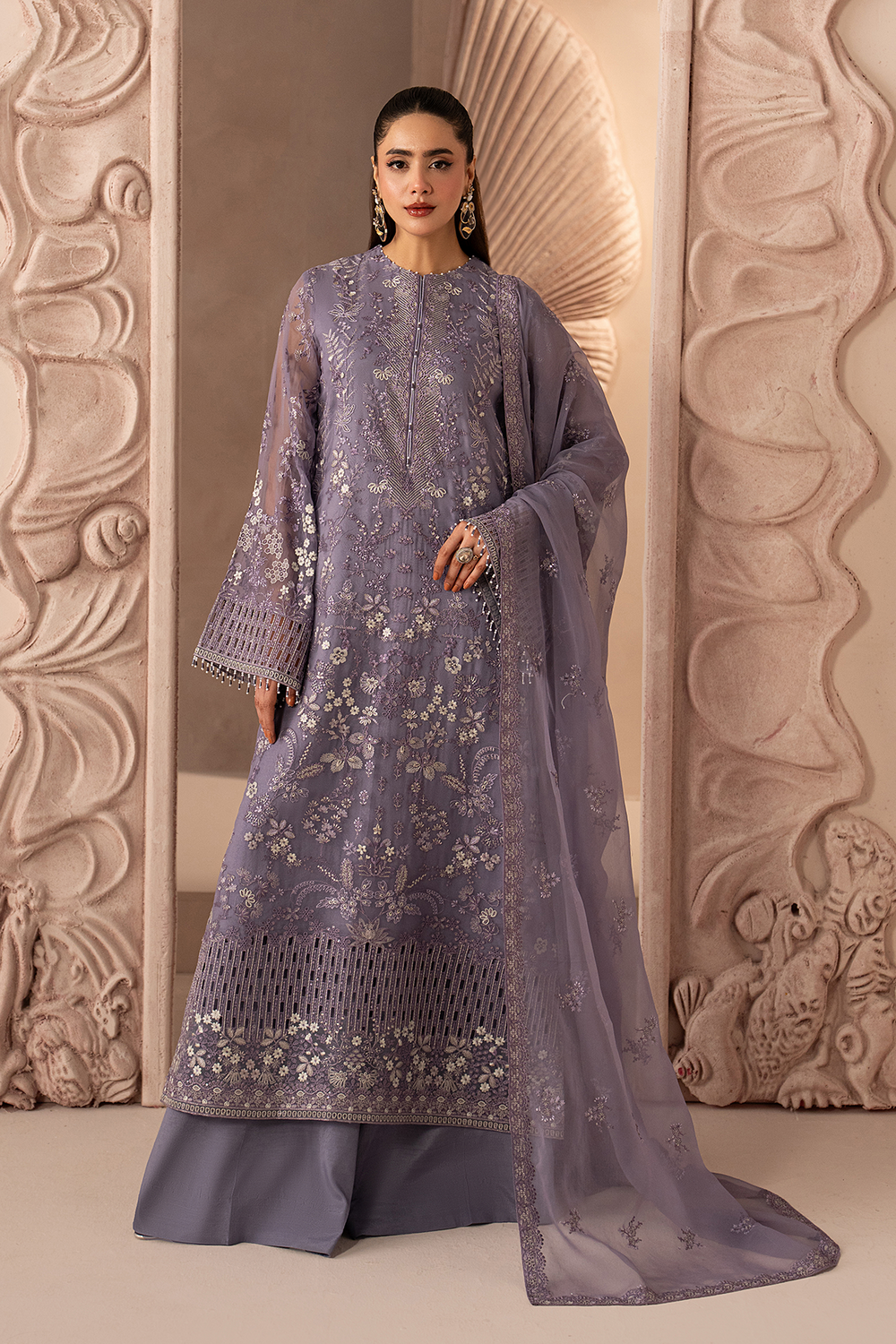 Lavish Premium | Izhare Muhabbat | Purple Grace - Formal Dress - available at Maria Faisal in UK and USA.