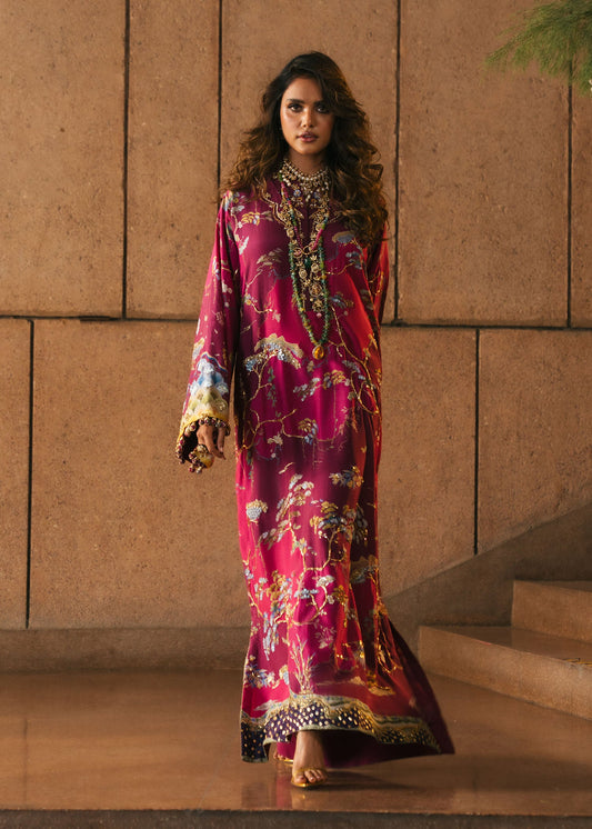 Crimson | Silk Eid Pret | Laila - Plum