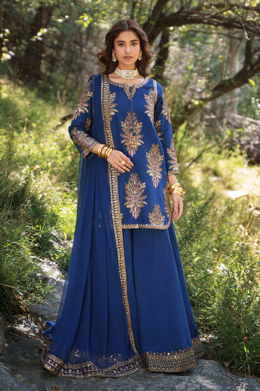 Charizma | Festive Pret | Embroidered Raw Silk CMA-6-440 - Formal Dress - available at Maria Faisal in UK and USA.