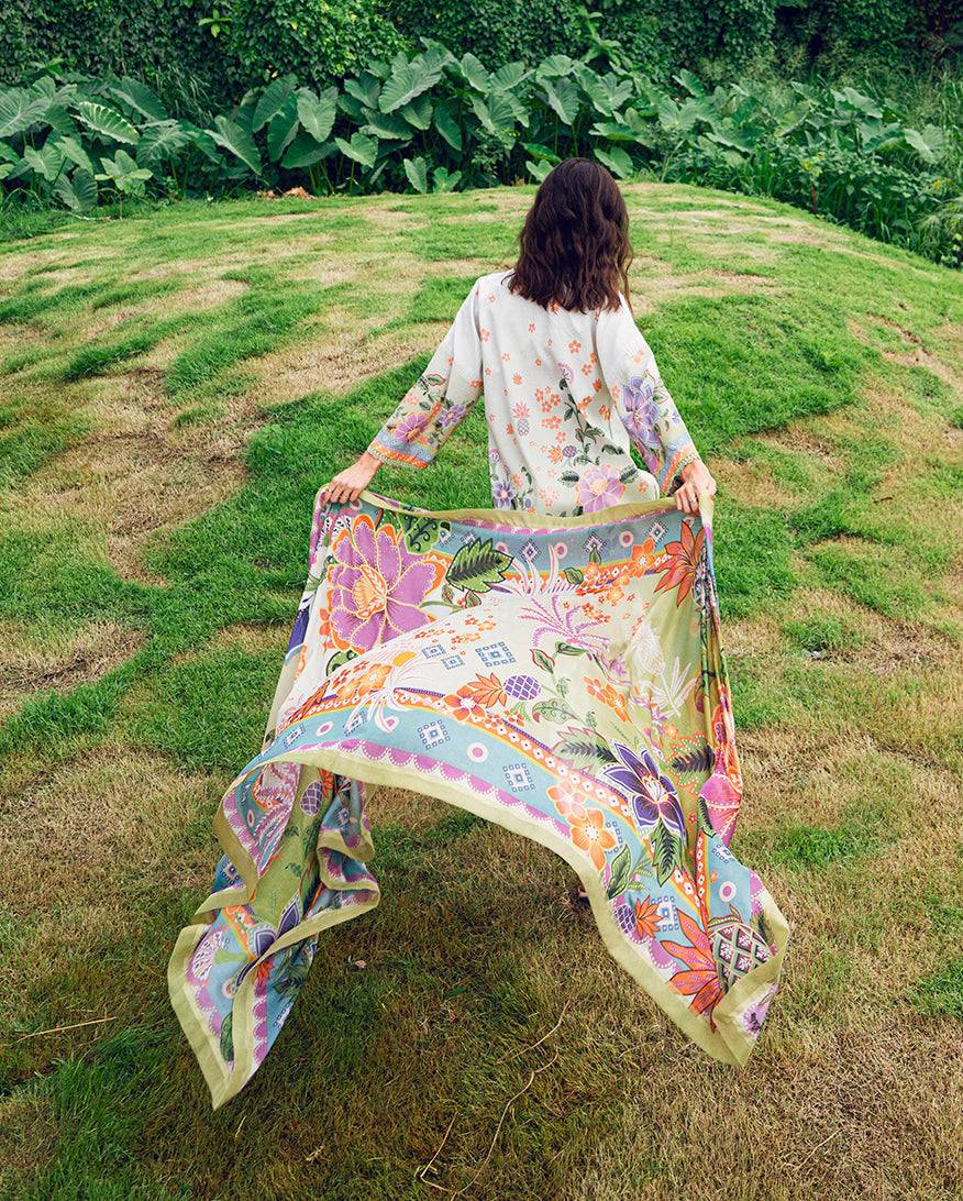 Roheenaz | Garden Veal Printed Lawn 25 | Melon Muse by Maria Faisal - Registered Vendor of : Roheenaz - type : Ladies Clothes - 100% original wedding dresses