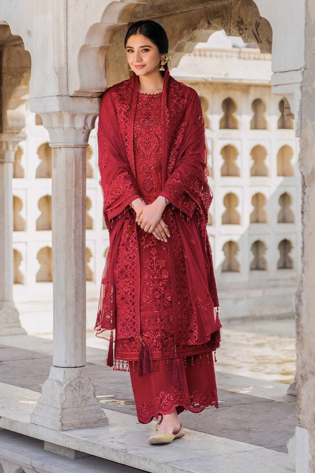 Imrozia Premium | Meeras Luxury Eid 25 | I-219 RUBY by Maria Faisal - Registered Vendor of : Imrozia Premium - type : Ladies Clothes - 100% original wedding dresses