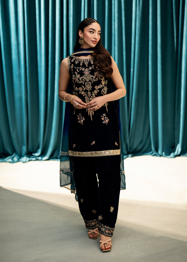 Sapphire Hour – authentic Pakistani dress from the Velvet Code collection for women in the UK