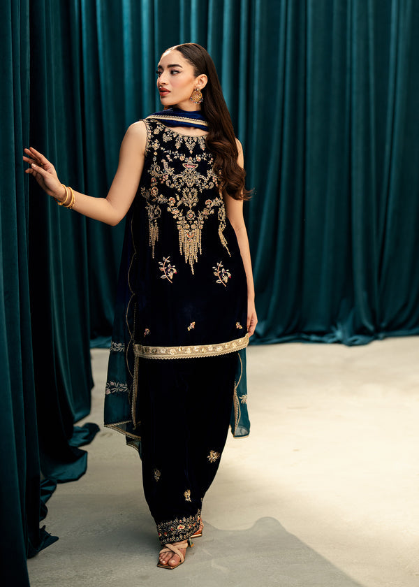 Sapphire Hour – authentic Pakistani dress from the Velvet Code collection for women in the UK
