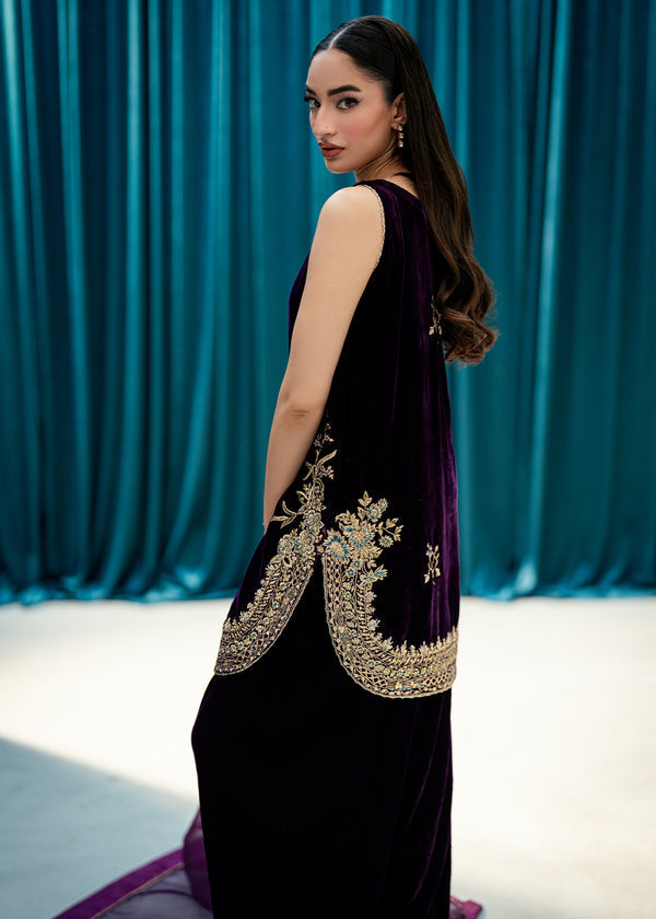 Plum Echo – authentic Pakistani dress from the Velvet Code collection for women in the UK
