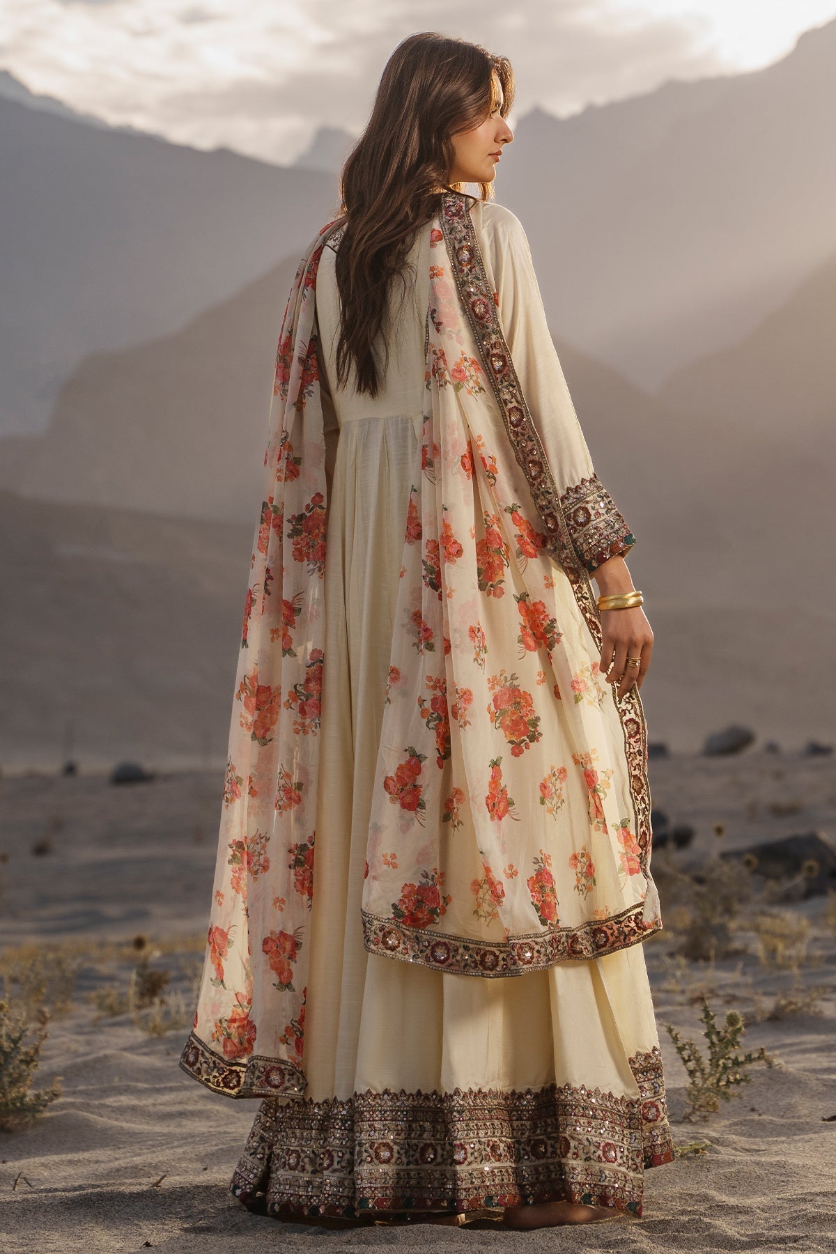 Charizma | Festive Pret | 3 Pcs Stitched Raw Silk Pishwas CMA-6-430-OFF WHITE - Formal Dress - available at Maria Faisal in UK and USA.