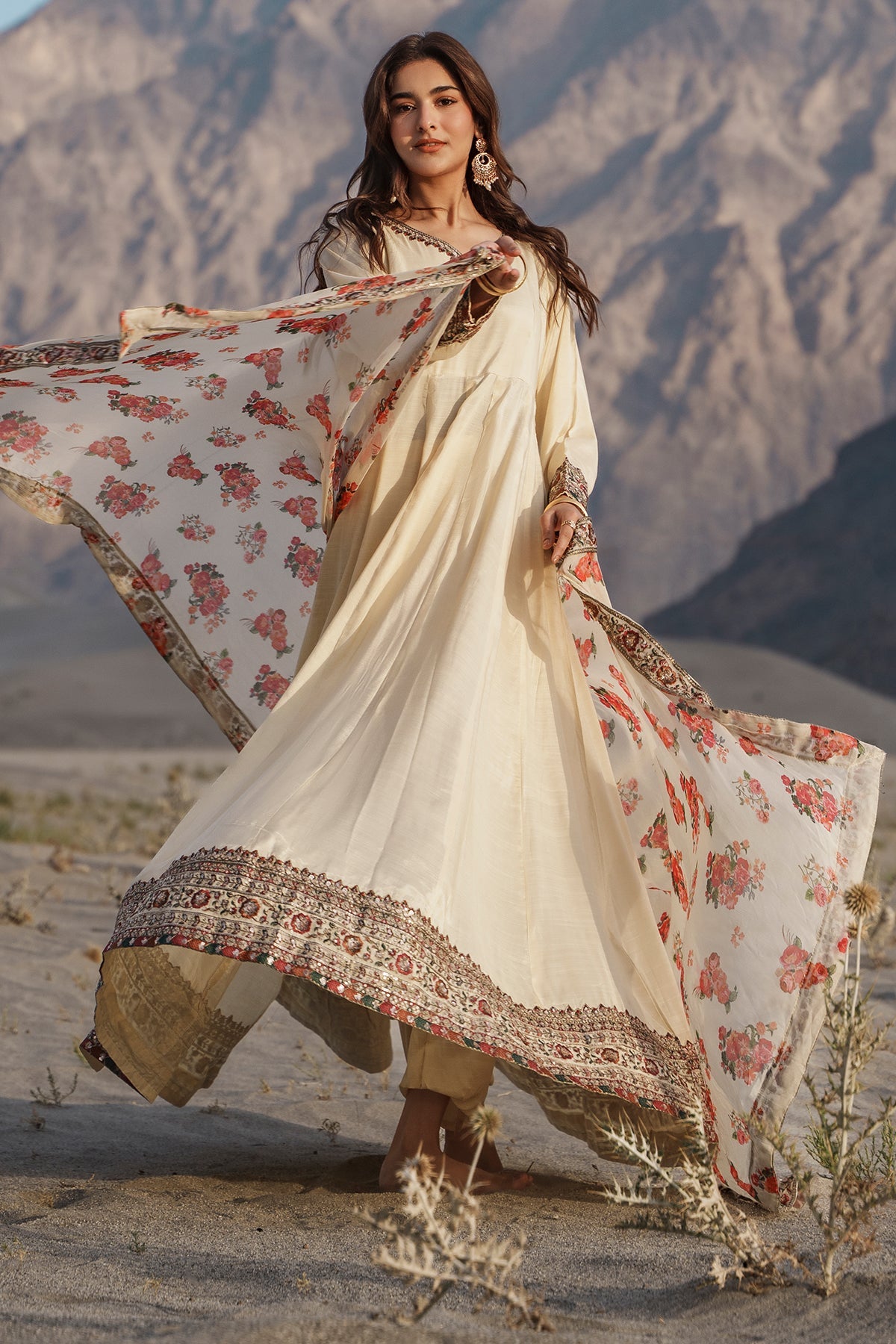 Charizma | Festive Pret | 3 Pcs Stitched Raw Silk Pishwas CMA-6-430-OFF WHITE - Formal Dress - available at Maria Faisal in UK and USA.
