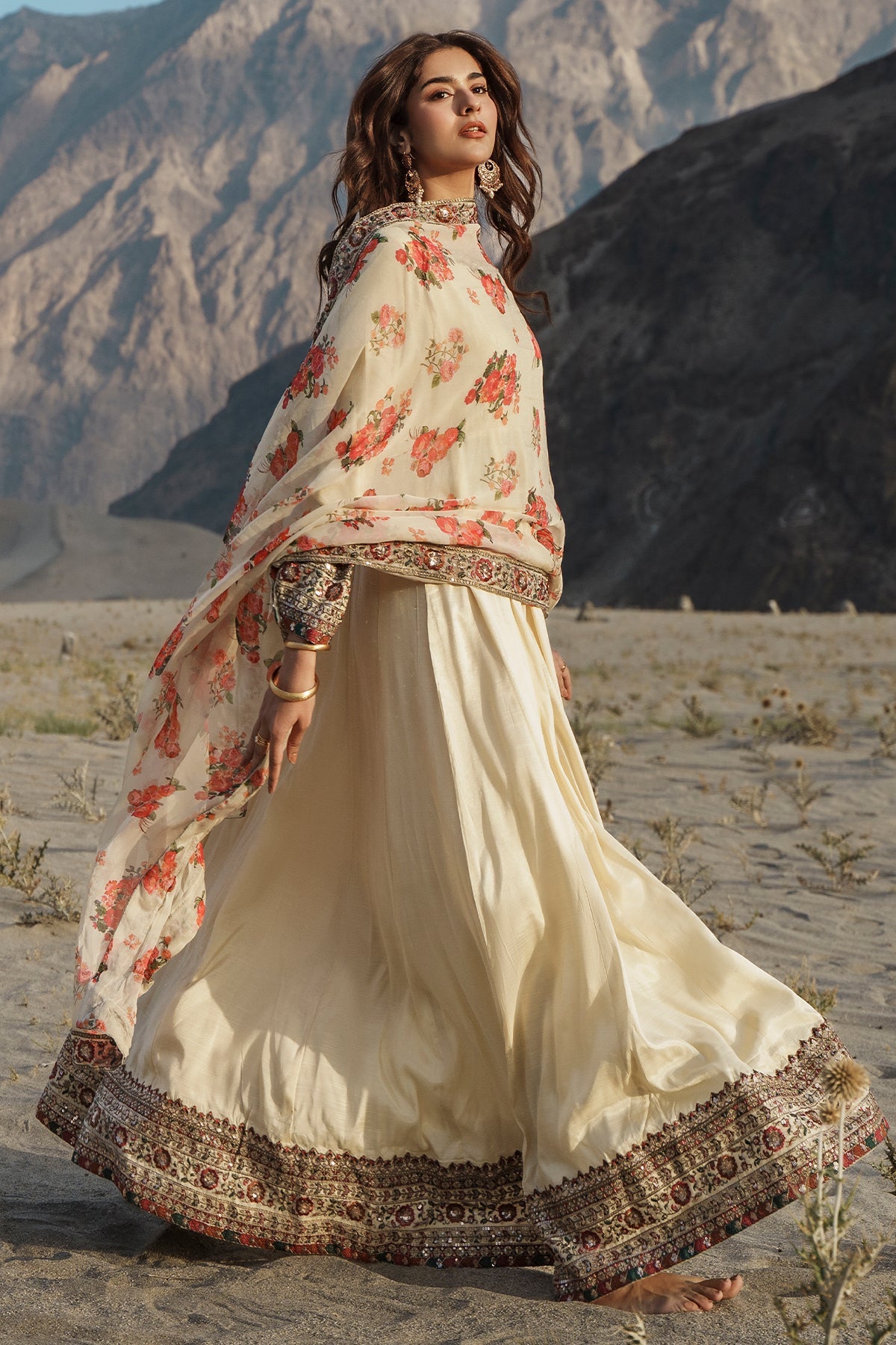 Charizma | Festive Pret | 3 Pcs Stitched Raw Silk Pishwas CMA-6-430-OFF WHITE - Formal Dress - available at Maria Faisal in UK and USA.