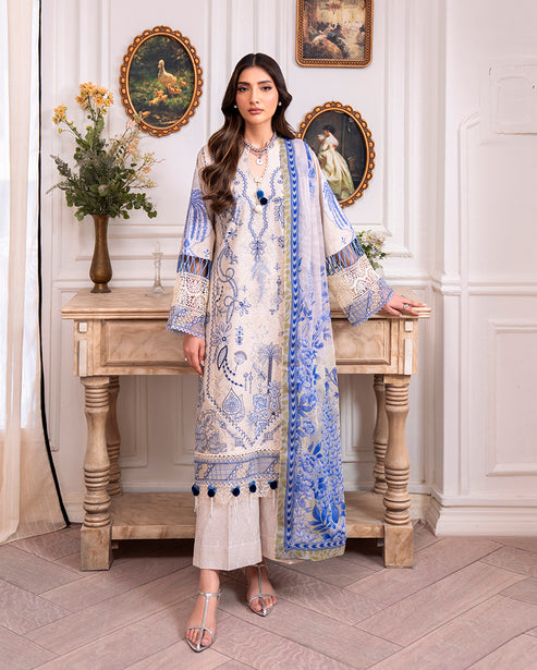 Roheenaz | Aezel Embroidered Cambric | Eleen - Ladies Clothes - Maria Faisal