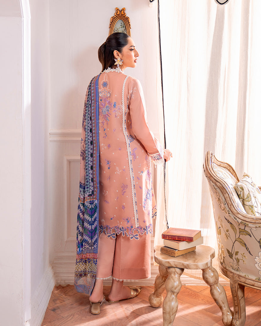 Roheenaz | Aezel Embroidered Cambric | Wareesha - Ladies Clothes - Maria Faisal