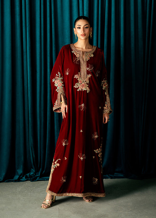 Red Solace – authentic Pakistani dress from the Velvet Code collection for women in the UK